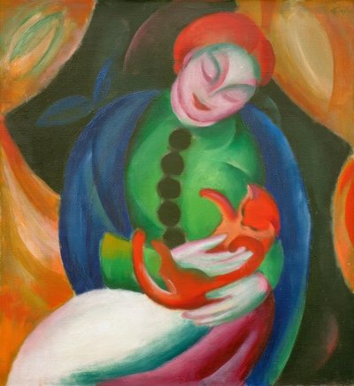 Mädchen mit Katze II von Franz Marc